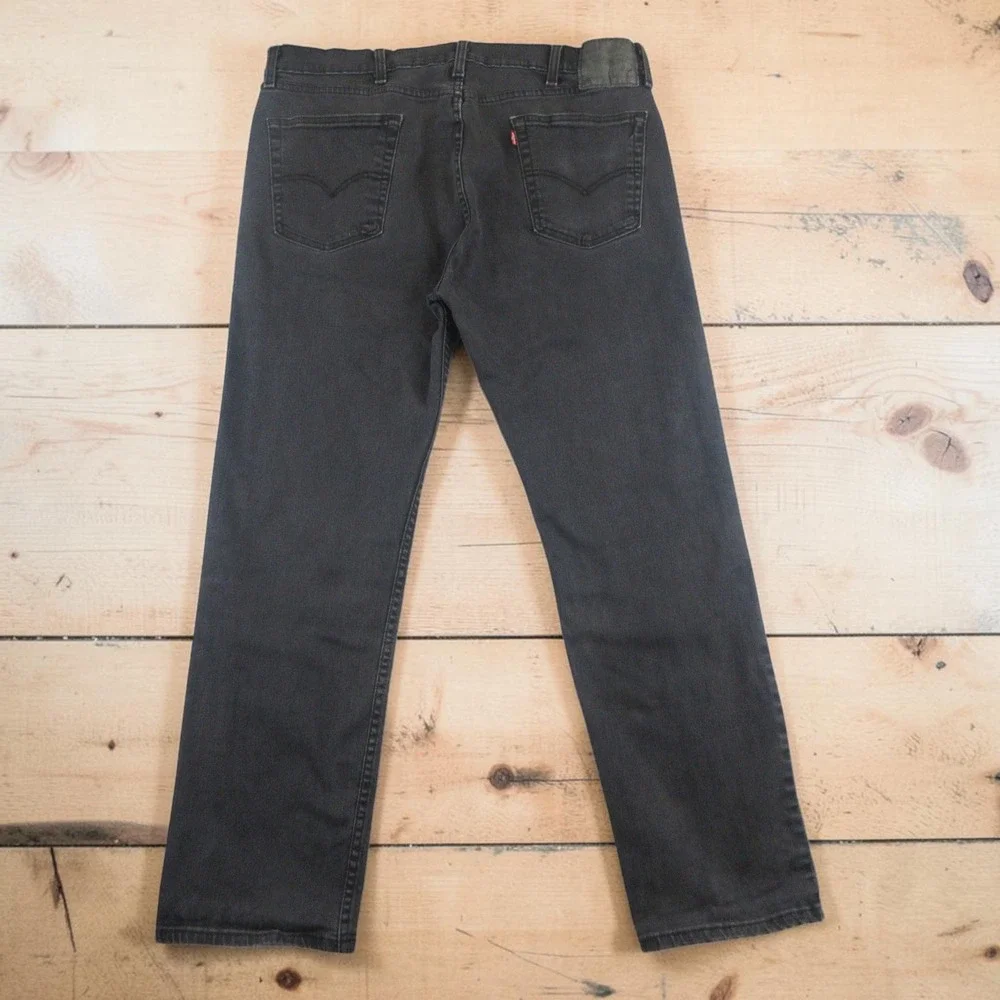 Levi's 505 Jeans Mens 38x32 (Actual 38x30) Black Straight Leg Regular Stretch